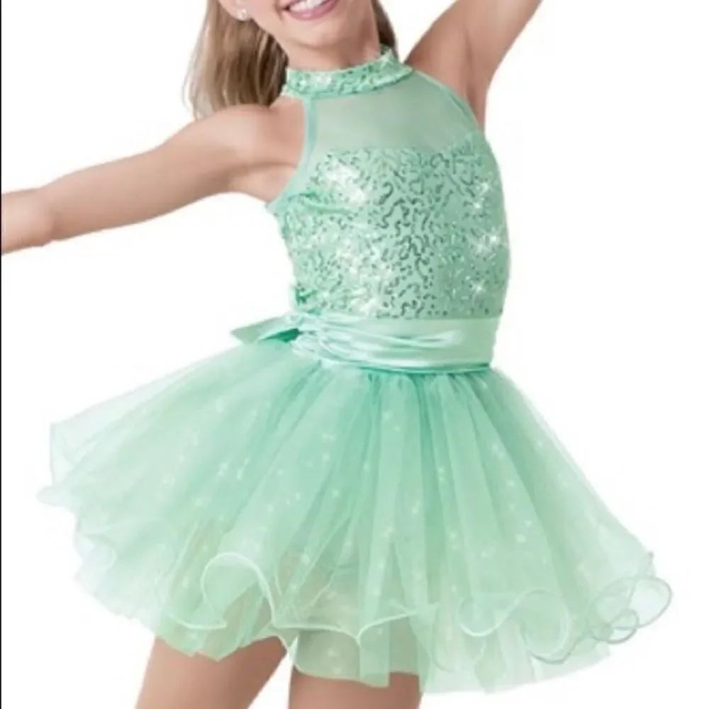 WEISSMAN Dance Costume ballet jazz mint green tutu Sassy Girl 8523 Adult SA